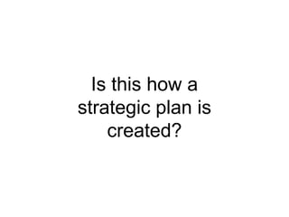 Is this how a strategic plan is created? 