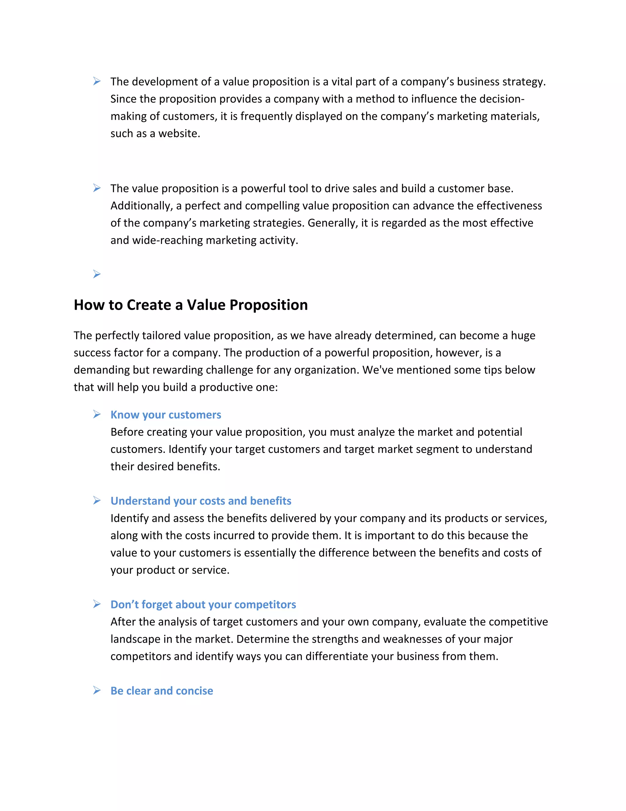 Strategic Plan & Business Models - Value Proposition | PDF