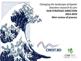 Changing the landscape of bipolar 
disorders research & care 
OUR STRATEGIC DIRECTION 
2014-2019 
Mini review of process 
 