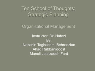 Instructor: Dr. Hafezi
By:
Nazanin Taghadomi Behroozian
Ahad Rabbanidoost
Maneli Jalalzadeh Fard
 