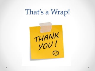 That’s a Wrap!
 