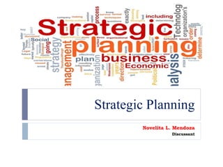 Strategic Planning
Novelita L. Mendoza
Discussant
 