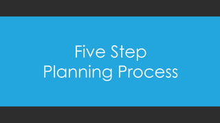 Five Step
Planning Process
 