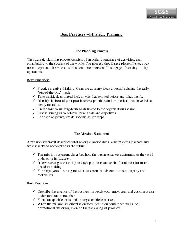 Strategic Planning Best Practices Checklist Carlos Raúl
