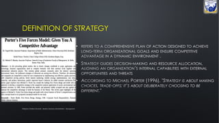 DEFINITION OF STRATEGY
•
•
•
Philippine Christian University - Master in Business Administration - Management
 