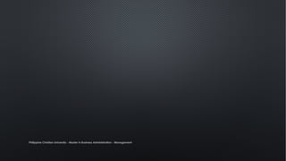 Philippine Christian University - Master in Business Administration - Management
 