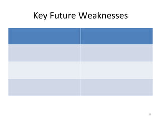 Key Future Weaknesses 