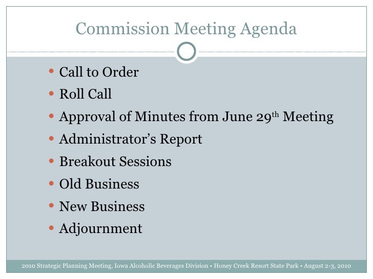 strategic planning meeting agenda