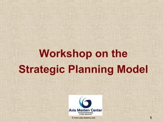 1
Workshop on the
Strategic Planning Model
© www.asia-masters.com
 