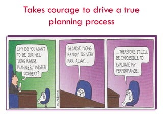 Takes courage to drive a true
planning process
 