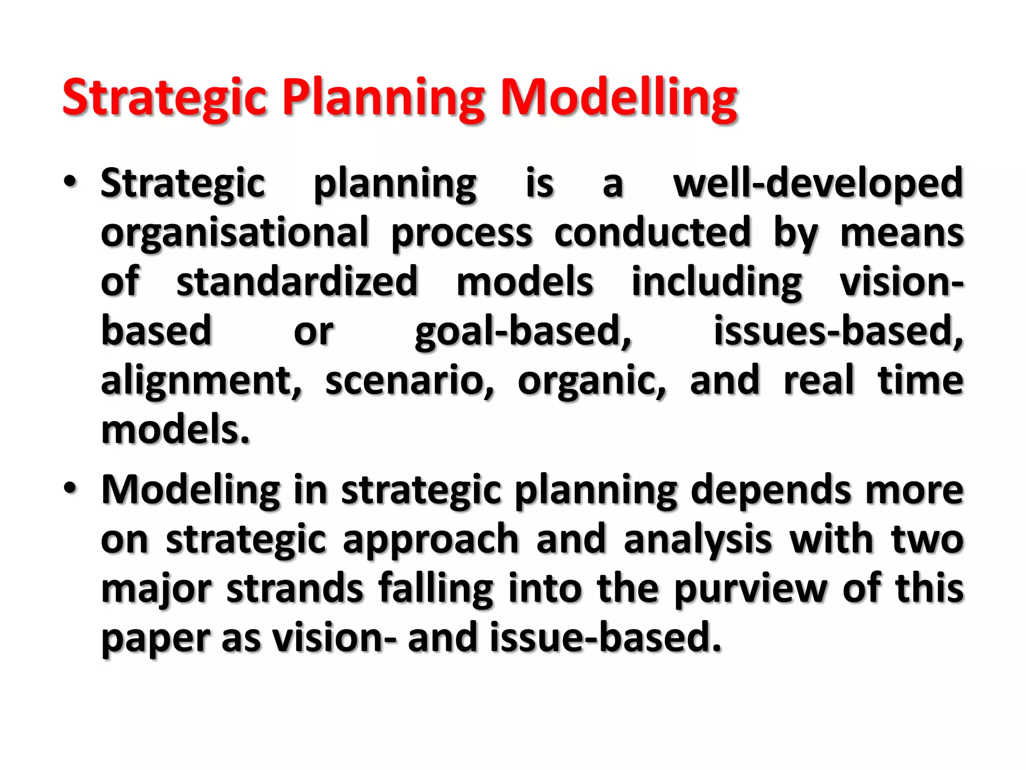 STRATEGIC PLANNING: SETTING VISION, MISSION, OBJECTIVES, GOALS AND CORE ...