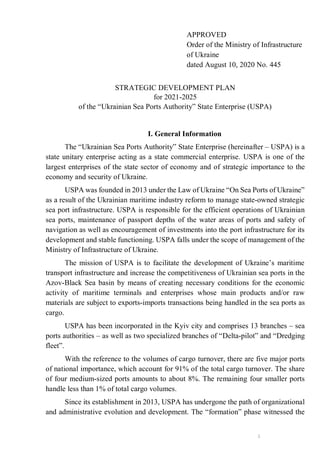 Strategic Development Plan of USPA for 2021-2025 (unofficial ...