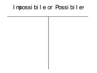 Im
possi bi l e or Possi bi l e?

 