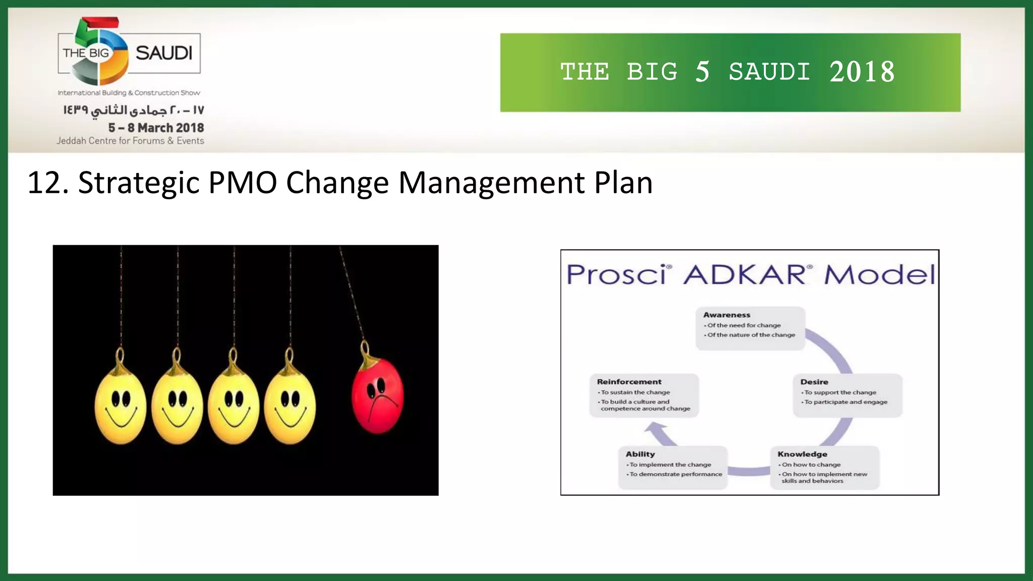 THE BIG 5 SAUDI 2018
12. Strategic PMO Change Management Plan
 