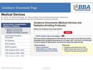Guidance Document Page 
TCN Life Science Fast Track 2014 11/18/2014 
 