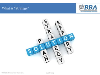 What is “Strategy” 
TCN Life Science Fast Track 2014 11/18/2014 
 