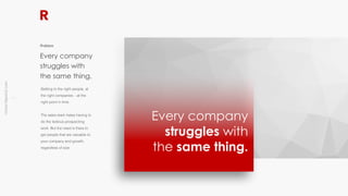 richter10point2.com
!2
Getting to the right people, at
the right companies – at the
right point in time.
The sales team hates having to
do the tedious prospecting
work. But the need is there to
get people that are valuable to
your company and growth,
regardless of size.
Every company
struggles with
the same thing.
Problem
Every company
struggles with
the same thing.
 