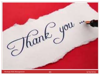 9/19/2015Strategic Risk Management 43
 