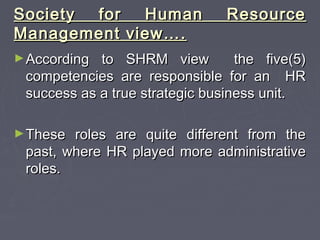 Strategic role of Human Resource Management | PPT