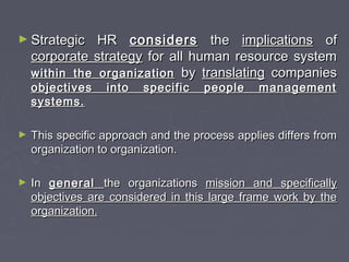 Strategic role of Human Resource Management | PPT