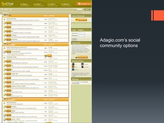 Adagio.com’s social community options
