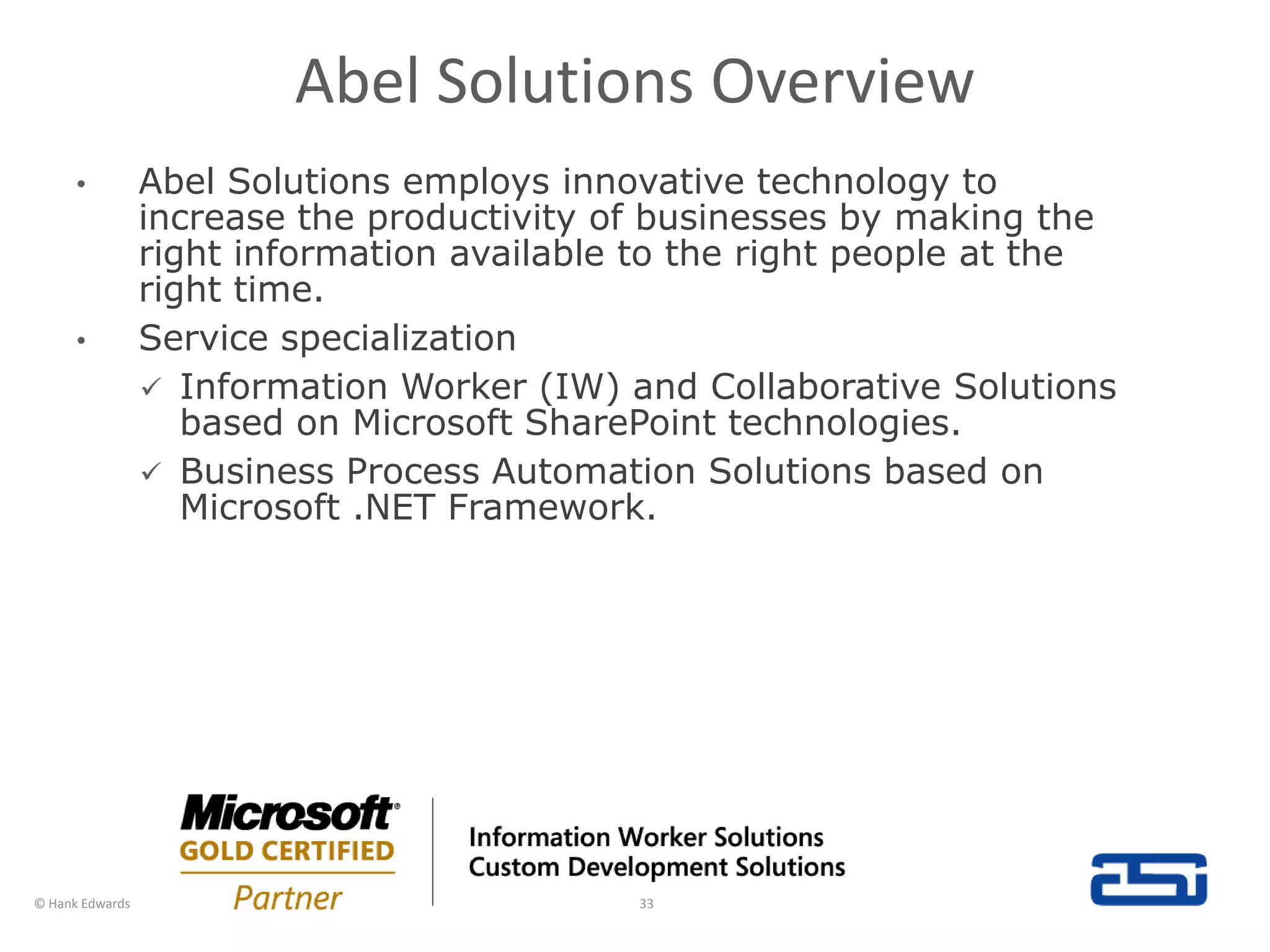  Currey, B (2008) “Microsoft Office SharePoint Server Best Practices”