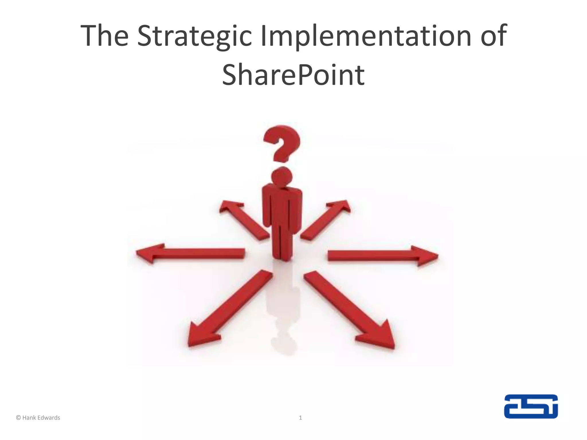 The Strategic Implementation of SharePoint© Hank Edwards1