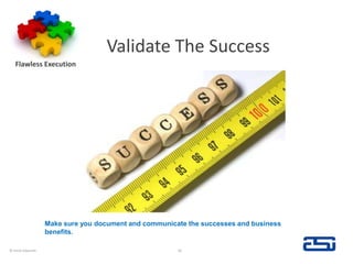 Validate The SuccessFlawless Execution© Hank Edwards26Make sure you document and communicate the successes and business benefits.