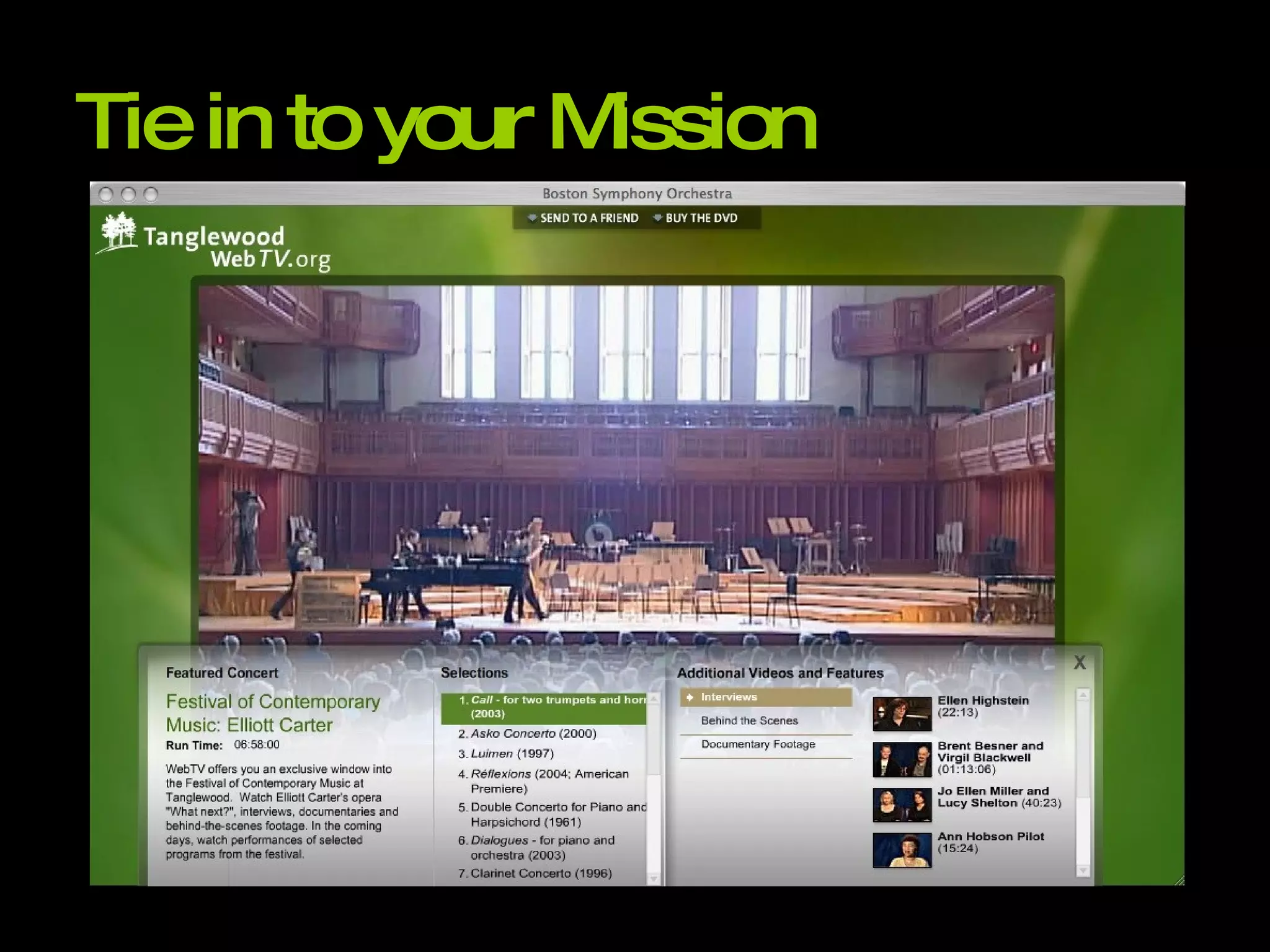 Tie in to your Mission 