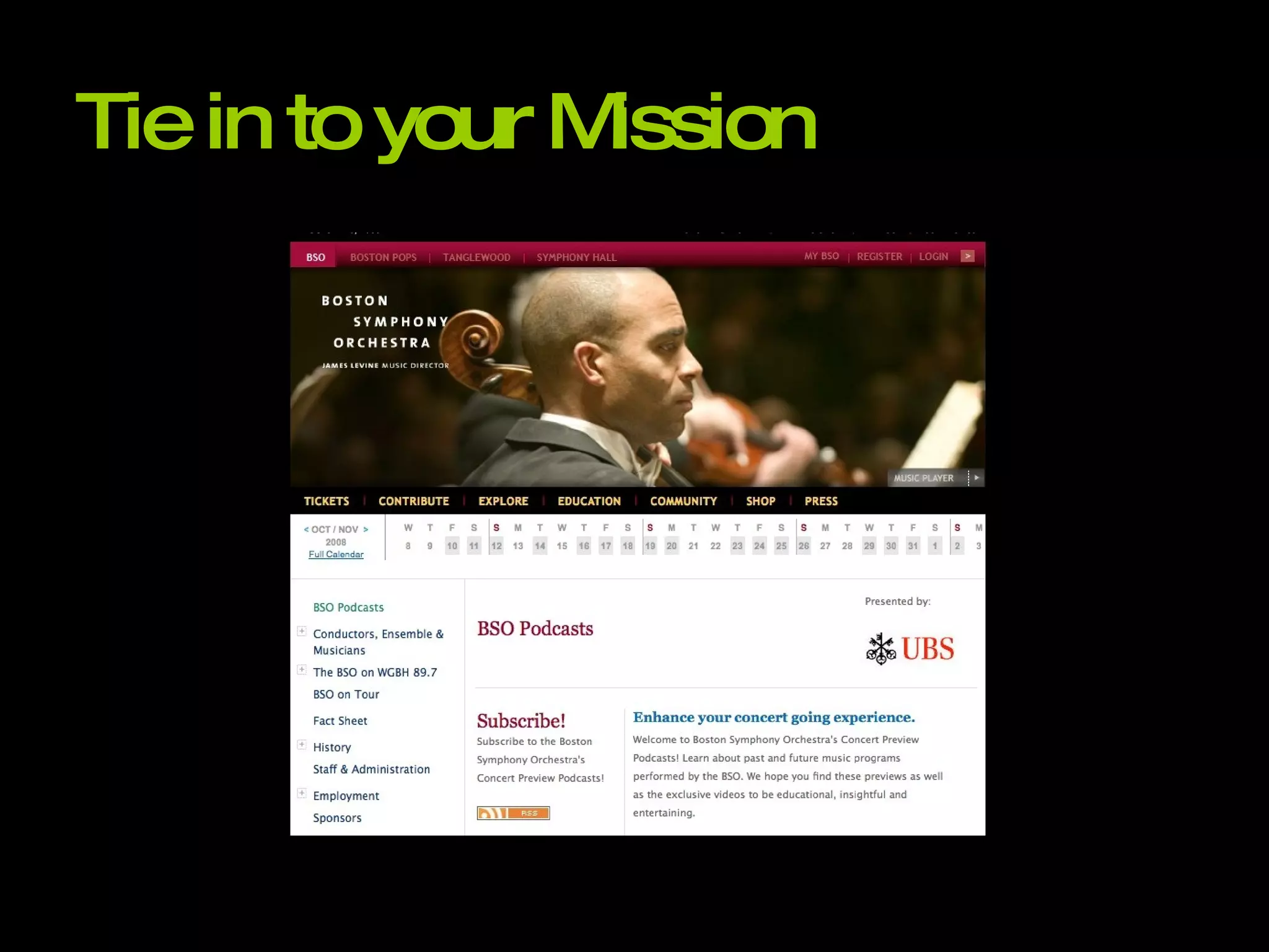 Tie in to your Mission 