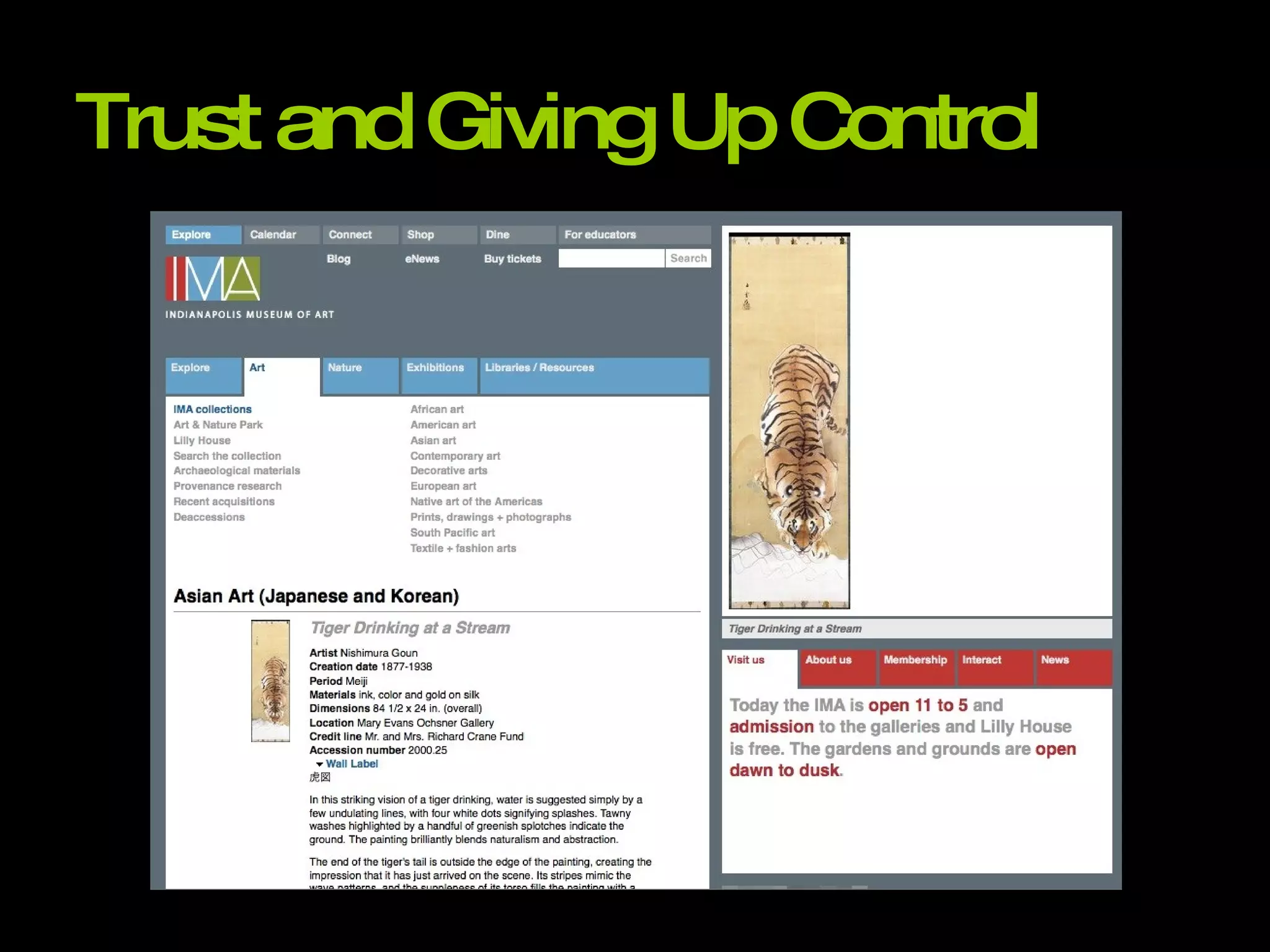 Trust and Giving Up Control 