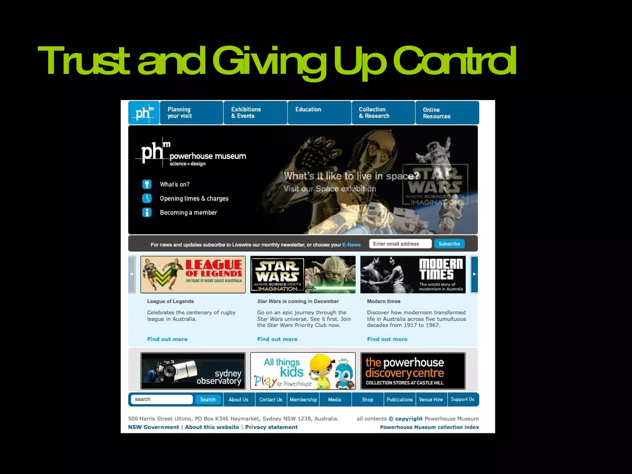 Trust and Giving Up Control 