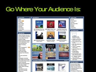 Go Where Your Audience Is:   