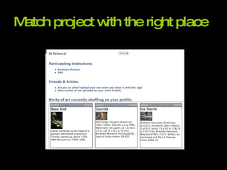 Match project with the right place 