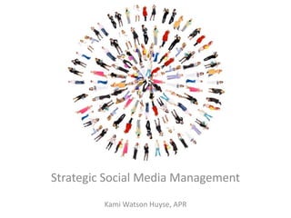 Strategic Social Media Management Kami Watson Huyse, APR 