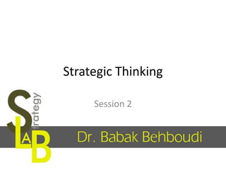 Strategic Thinking
Session 2

 