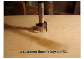 a customer doesn’t buy a drill...
 