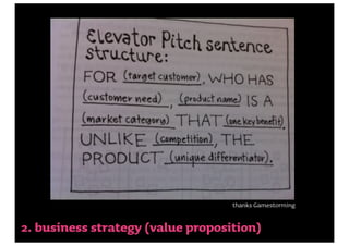 thanks Gamestorming


2. business strategy (value proposition)
 