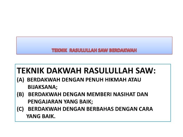 Strategi Dakwah Rasulullah Saw
