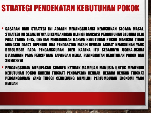 Strategi dan kebijakan pembangunan ekonomi