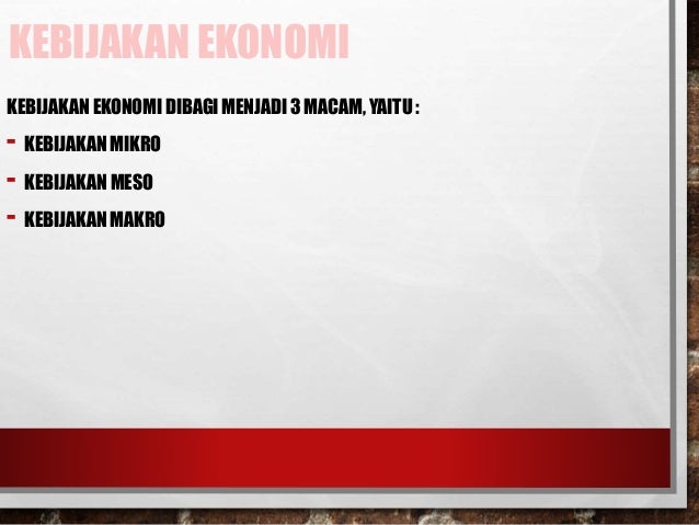 Strategi dan kebijakan pembangunan ekonomi
