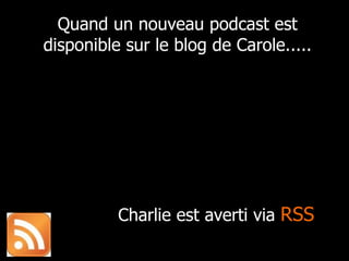 Quand un nouveau podcast est disponible sur le blog de Carole..... Charlie est averti via  RSS 