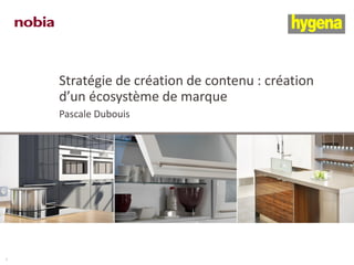 Stratégie de création de contenu : création
d’un écosystème de marque
Pascale Dubouis
1
 