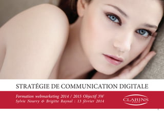 1
Stratégie de Communication digitale
Formation webmarketing 2014 / 2015 Objectif 3W
Sylvie Nourry & Brigitte Raynal : 13 février 2014
 