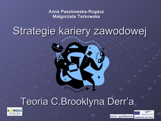 Anna Paszkowska-Rogacz
Małgorzata Tarkowska

Strategie kariery zawodowej

Teoria C.Brooklyna Derr’a

 