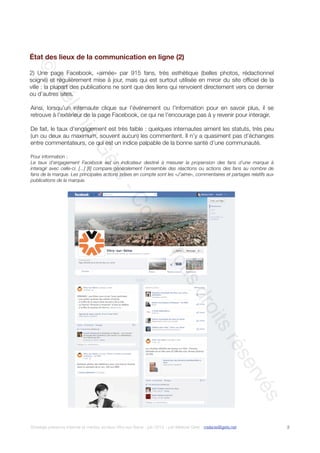 État des lieux de la communication en ligne (2)

2) Une page Facebook, «aimée» par 915 fans, très esthétique (belles photo...