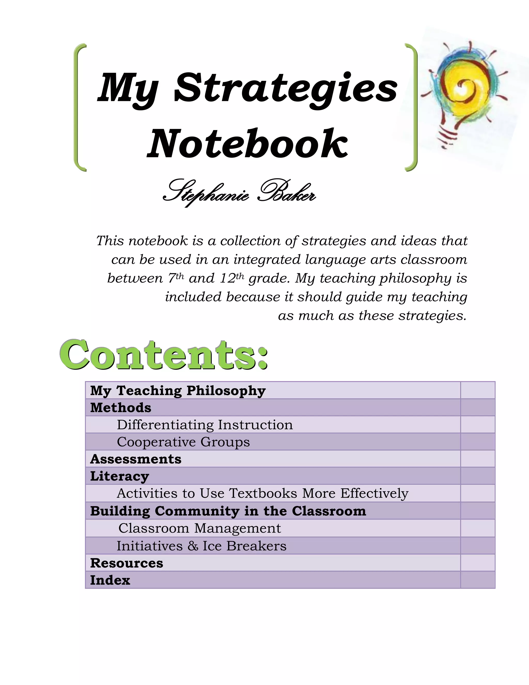 Strategies Notebook | DOCX