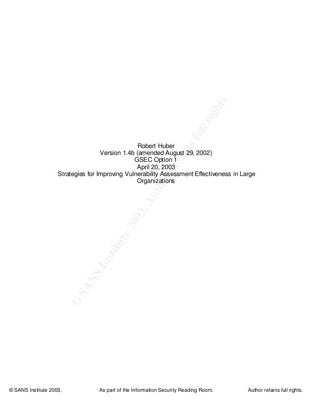 Strategies Improving Vulnerability Assessment Effectiveness