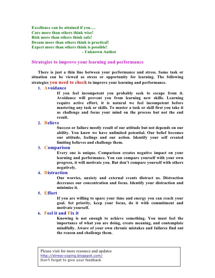 Strategies To Improve Your Learning And Performance