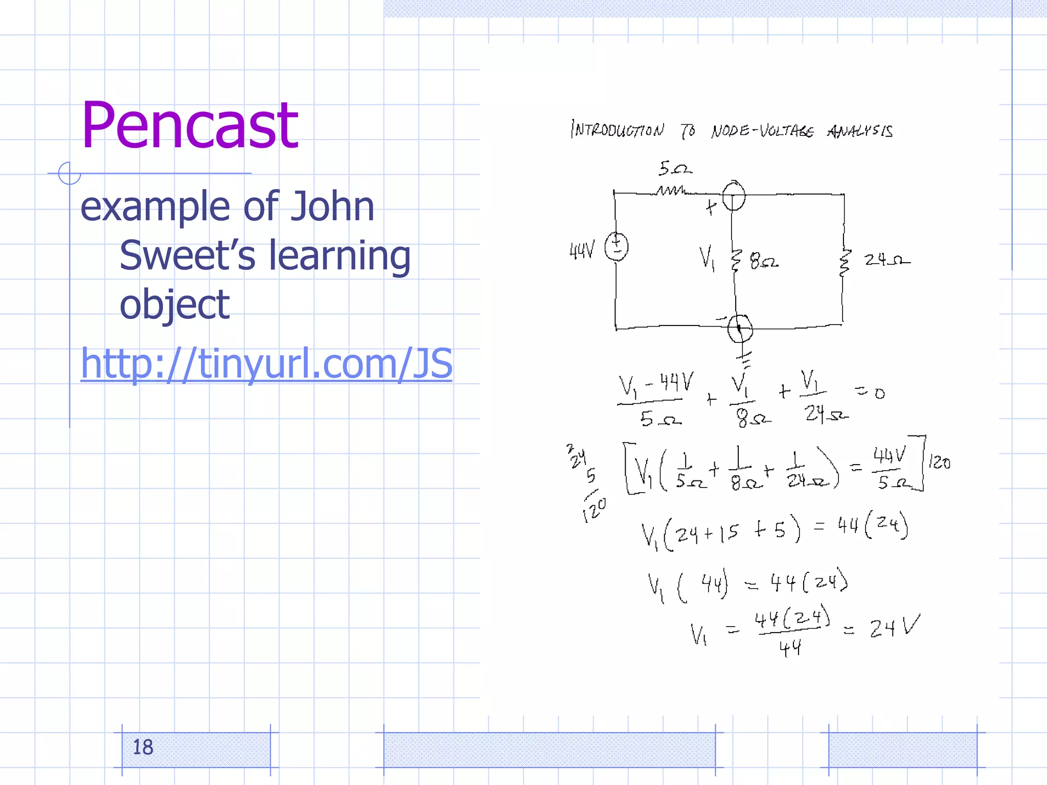 Pencast example of John Sweet’s learning object http://tinyurl.com/JSlearningobject1  